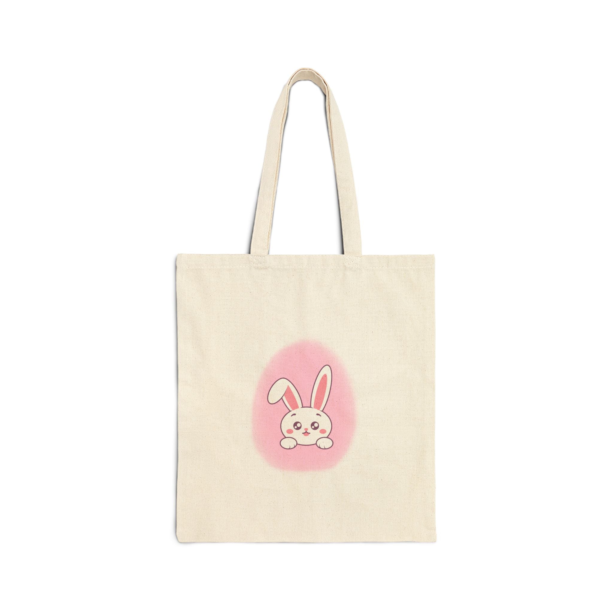 Happy Easter Canvas Tote Bag – Minimalist  Design Reusable Bag