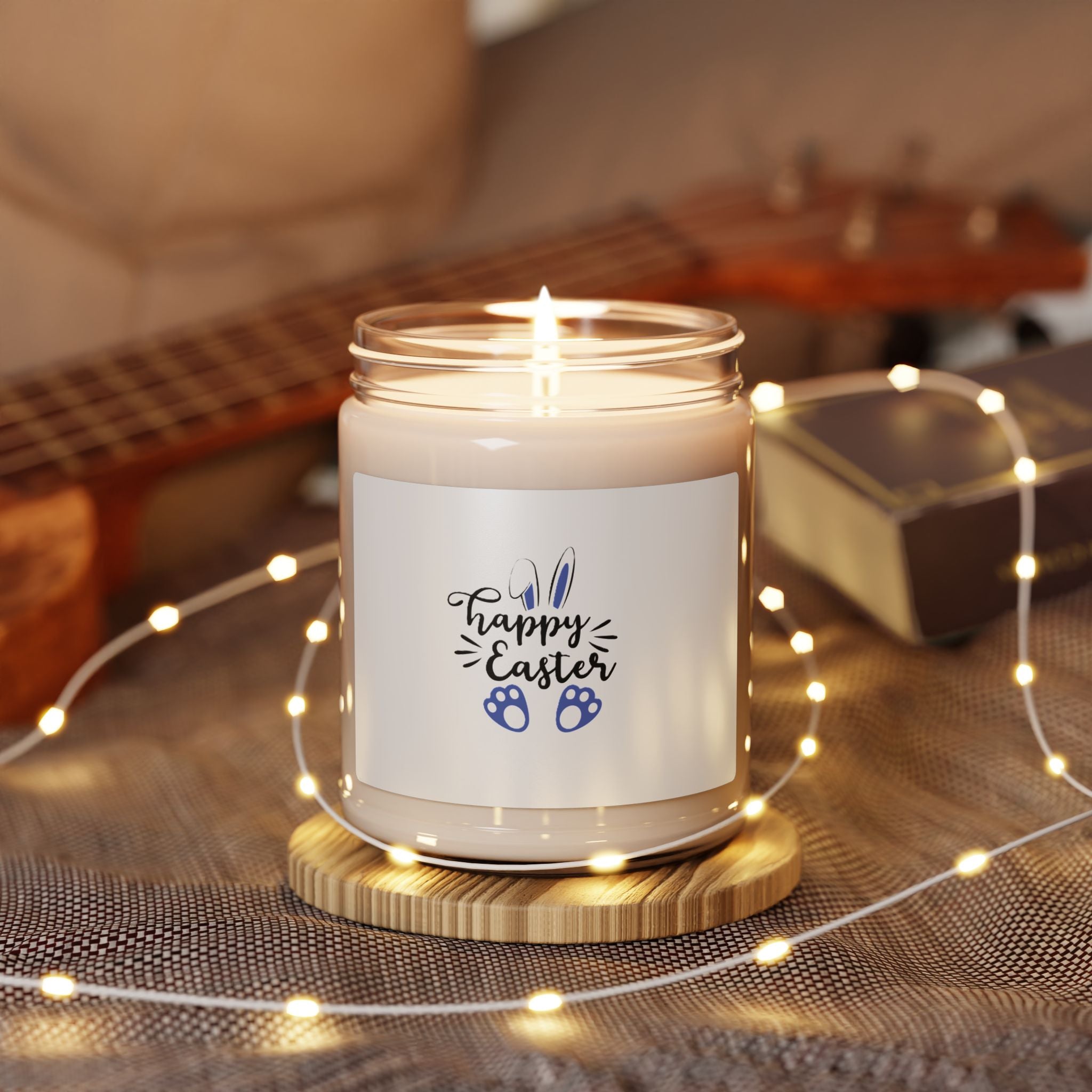 Blue Happy Easter Soy Candle, 9oz | Spring Pastel Gift Candle