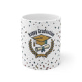 Happy Graduation Ceramic Mug — Celebration Cap & Diploma Design