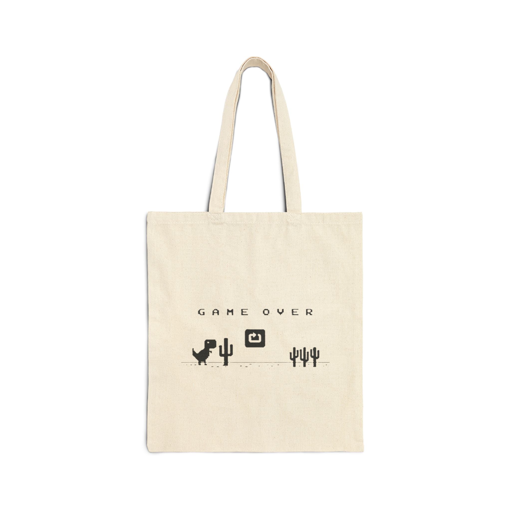 No Internet, Game Over 🦖 Dinosaur Tote Bag - a nostalgic and stylish everyday essential inspired by the classic offline game