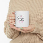 Happy Easter Pink Rabbit Mug | Cute Bunny Ceramic 11oz