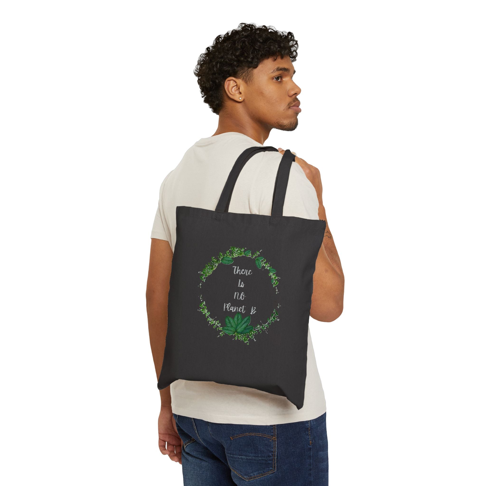 Earth Day “There Is No Planet B” Infinity Symbol Tote, Eco Awareness Canvas Tote