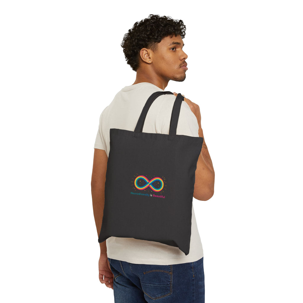 Neurodiversity Infinity Symbol Tote, Neurodivergent Autistic Pride, Autism Acceptance Canvas Tote