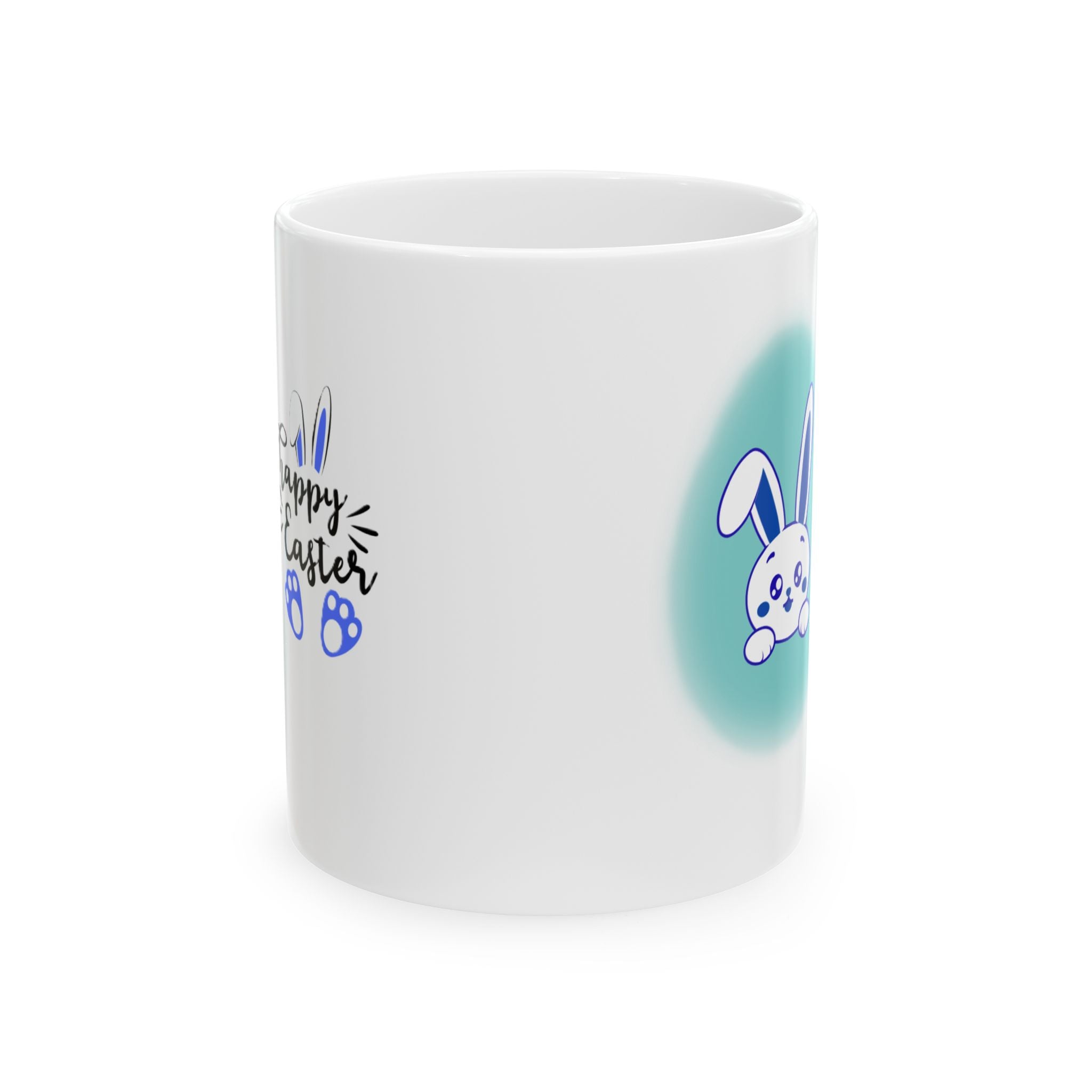 Happy Easter Blue Rabbit Mug | Cute Bunny Ceramic 11oz