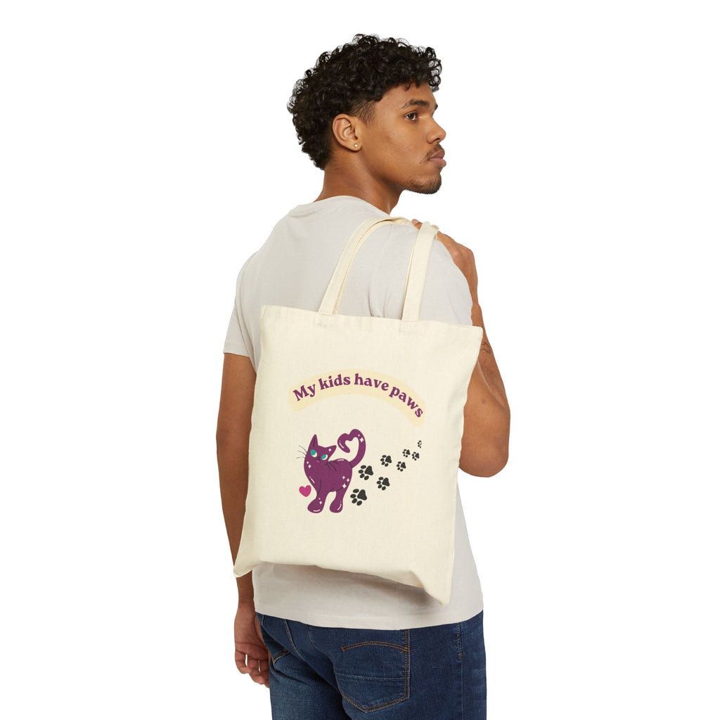 “My Kids Have Paws” Cat Parent Tote Bag — a heartwarming and stylish everyday essential