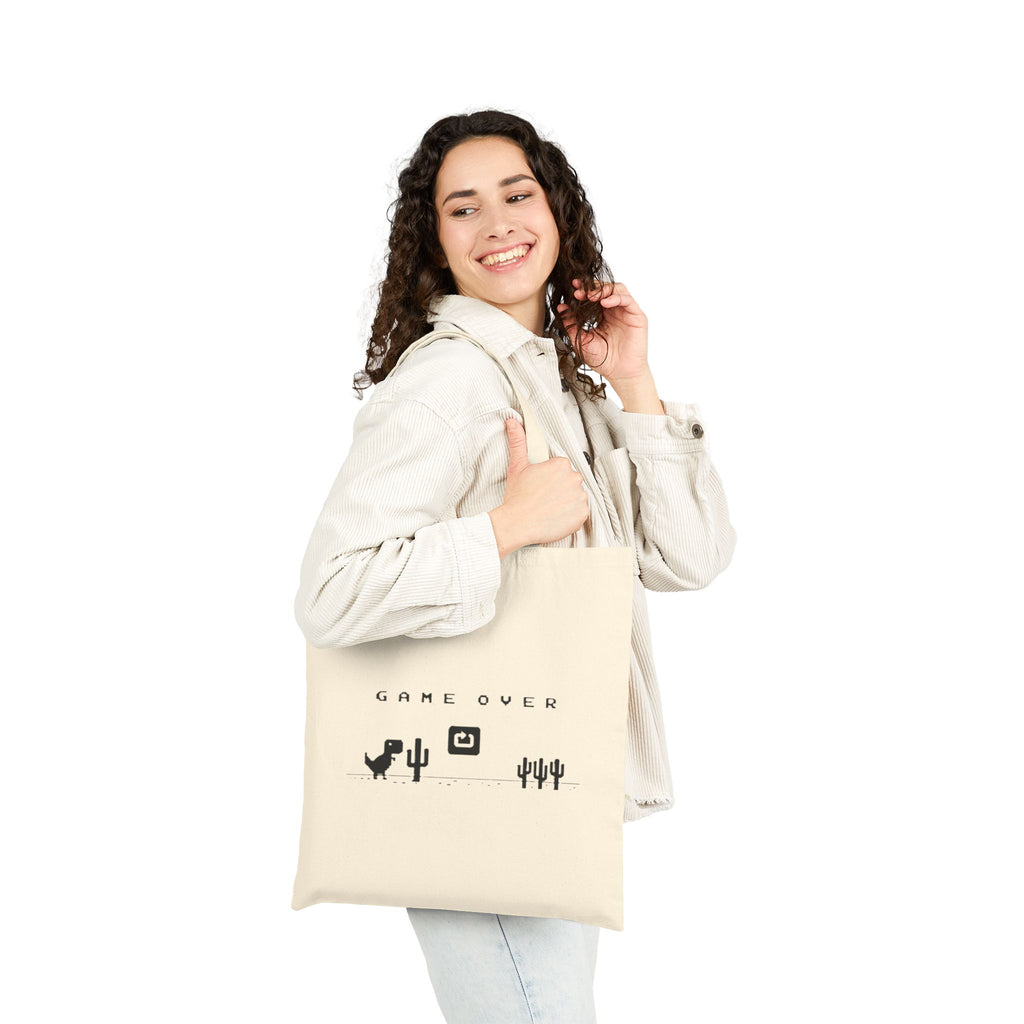 No Internet, Game Over 🦖 Dinosaur Tote Bag - a nostalgic and stylish everyday essential inspired by the classic offline game